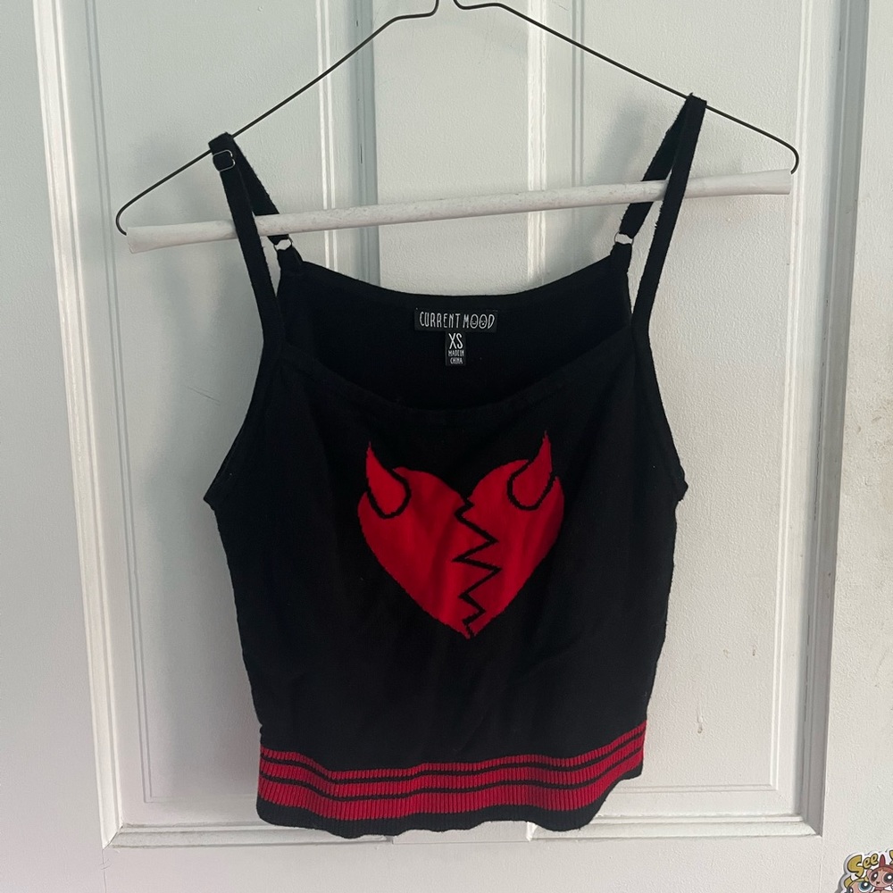 Dolls Kill knitted heartbreaker crop top